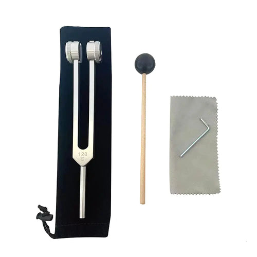 128Hz weighted tuning fork for sound healing and nervous system regulation